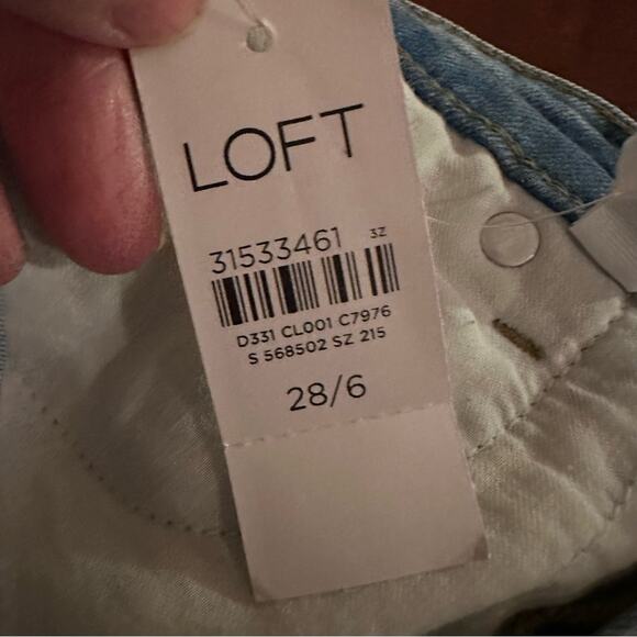 LOFT Curvy High Waist Skinny Jeans Blue Distressed NWT Size 6/28 6 28 - Picture 8 of 14